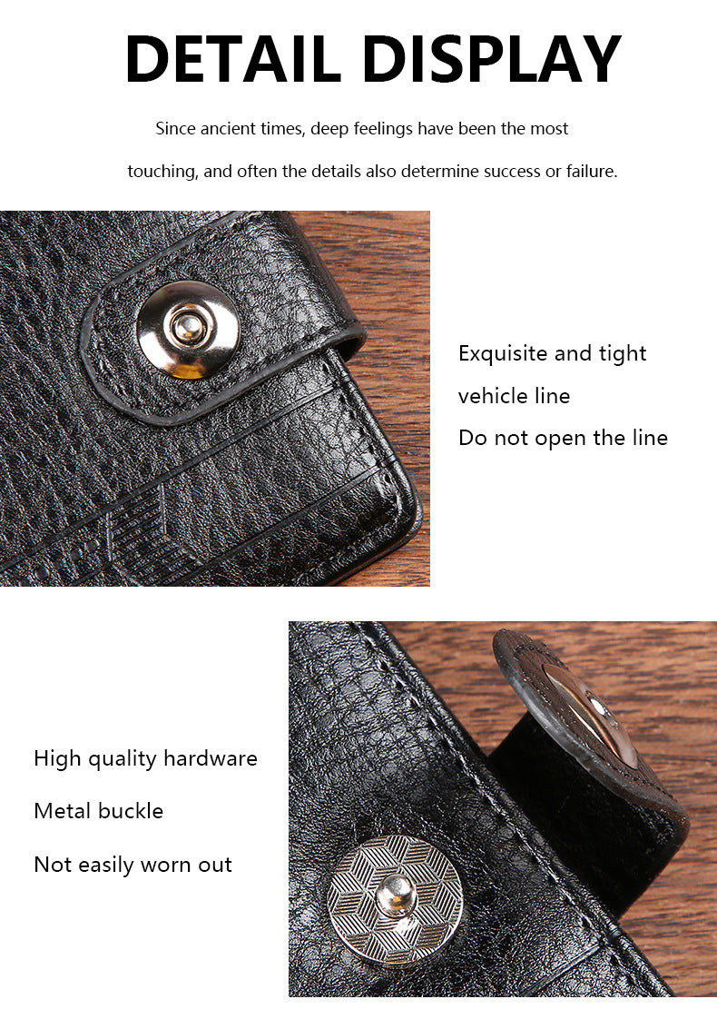 Manufacturers Wholesale New Men's Wallet PU Leather Short Export Cross-border Hasp Business Retro Multi-card Slot Coin PUrse
