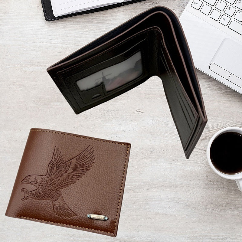New Card Holder for Men, Ultra-Thin Eagle Pattern Small Wallet, Multi-Functional Multi-Card Slot Id Card Holder Wallet, Credit Card