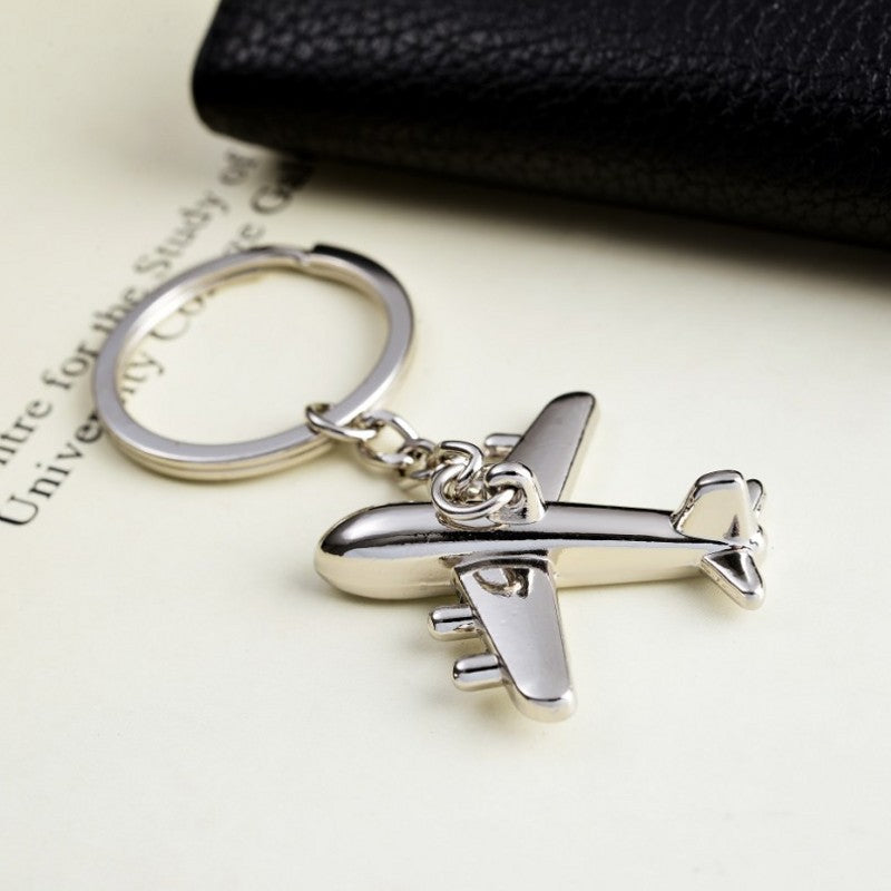 Aviation Institute Stereo Aircraft Metal Keychain Men's Model Aircraft Civil Aviation Company Pendant Small Gift Engraving logo
