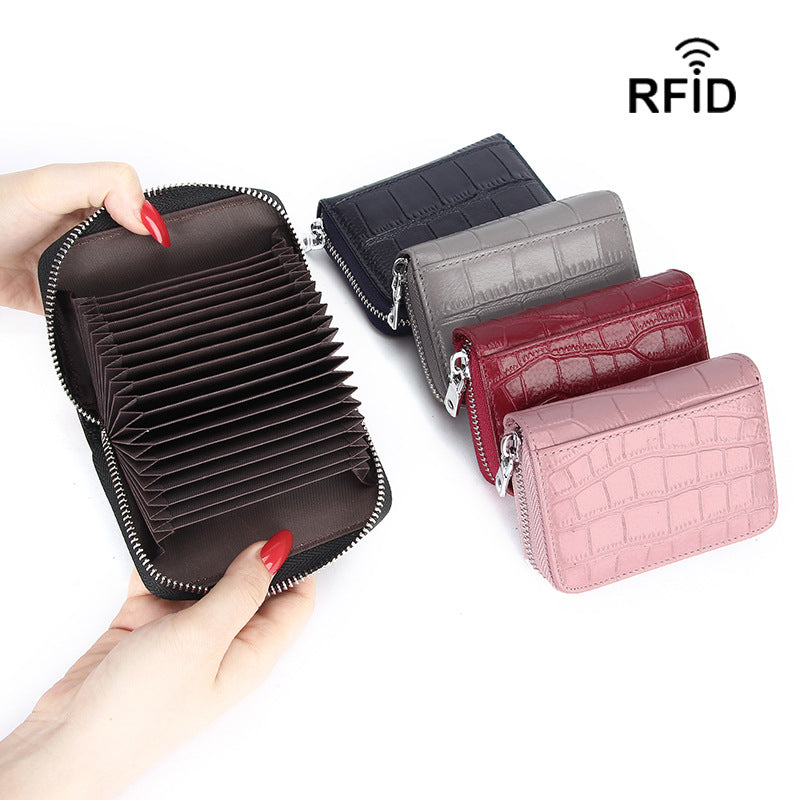 Factory Direct Sales Spot Gift Korean Version Genuine Pickup Bag Cowhide Multi-Card Slot Id Card Holder Credit Card Holder Business Card Holder