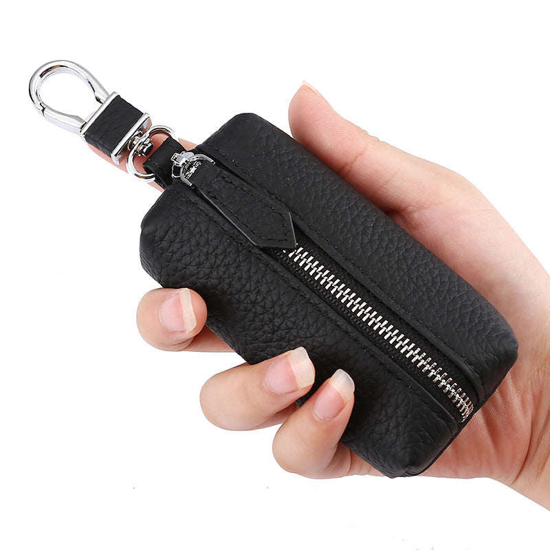 Upgraded High Quality Leather Exquisite Key Case Cowhide Key Case Home Car Key Dual Key Bag