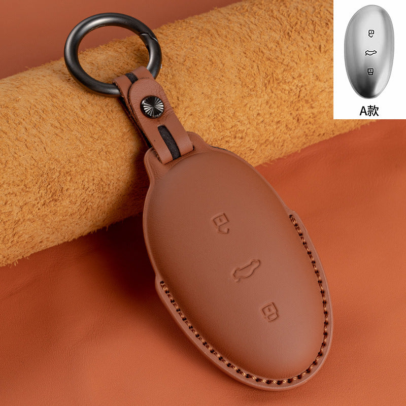 Suitable for Feifan Car Key Cover, Genuine Leather, Classic Classy, Atmospheric and Beautiful Keychain, Protective Shell Series
