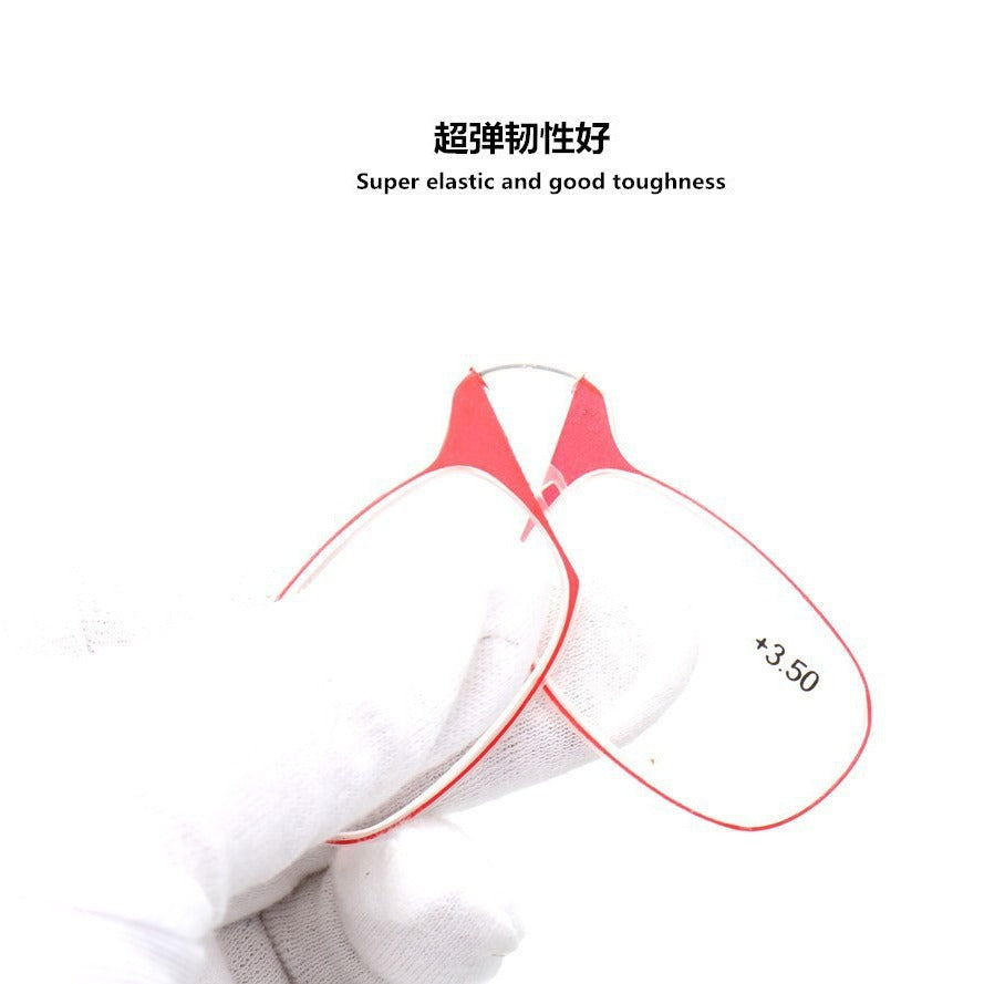 Cross-border new retractable clip nose reading glasses personalized fashion mini convenient reading keychain reading glasses trend