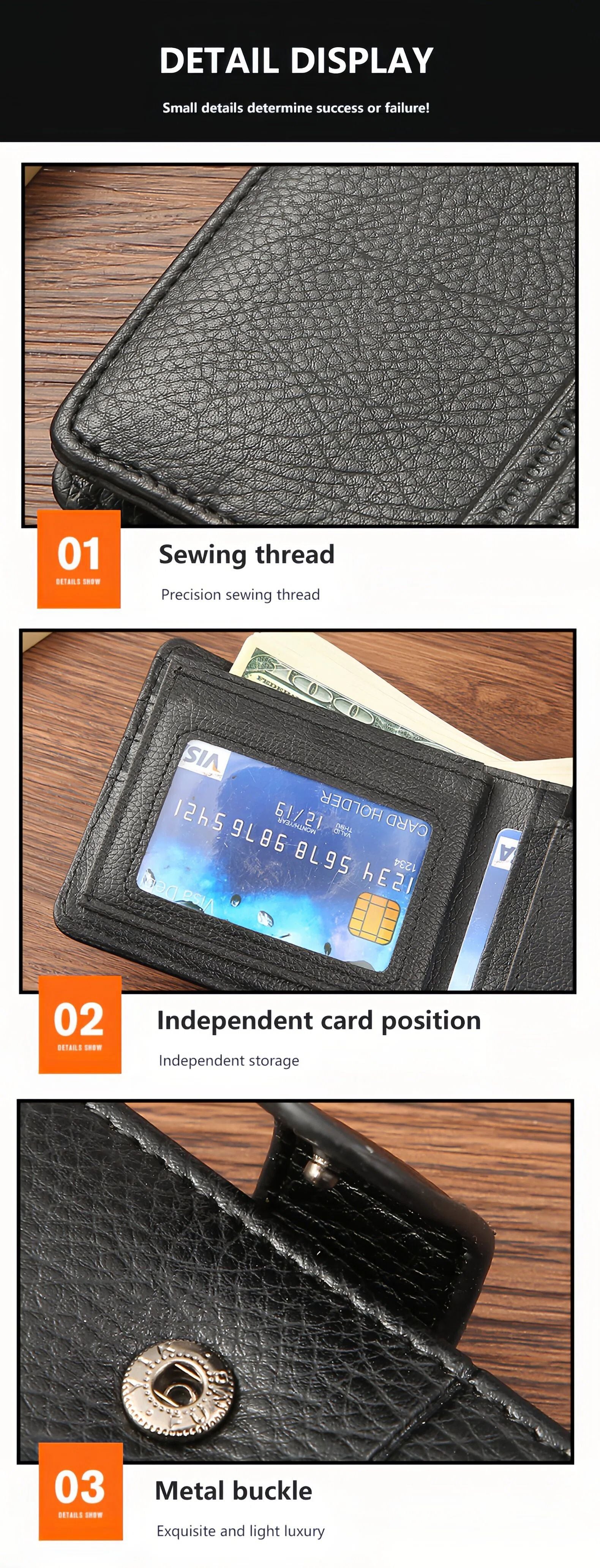 Manufacturers Wholesale New Men's Wallet PU Leather Short Export Cross-border Hasp Business Retro Multi-card Slot Coin PUrse