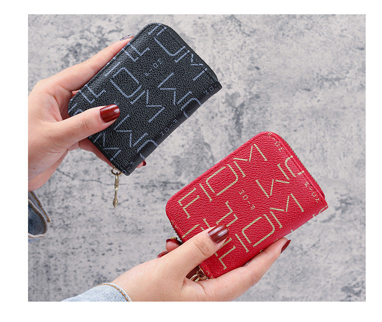 Factory wholesale Korean version of the card bag women's online red Mini Portable card card set 2 in 1 thin multi-card coin purse
