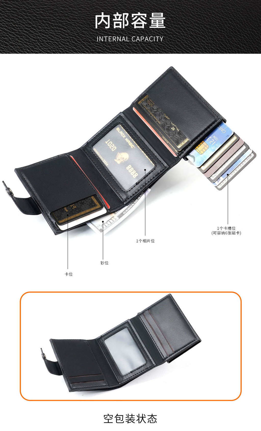 Cross-Border Popular Multi-Card Slot Men's Wallet Automatic Pop-Up Card Holder Unisex Credit Card Holder Card Holder Wholesale Women