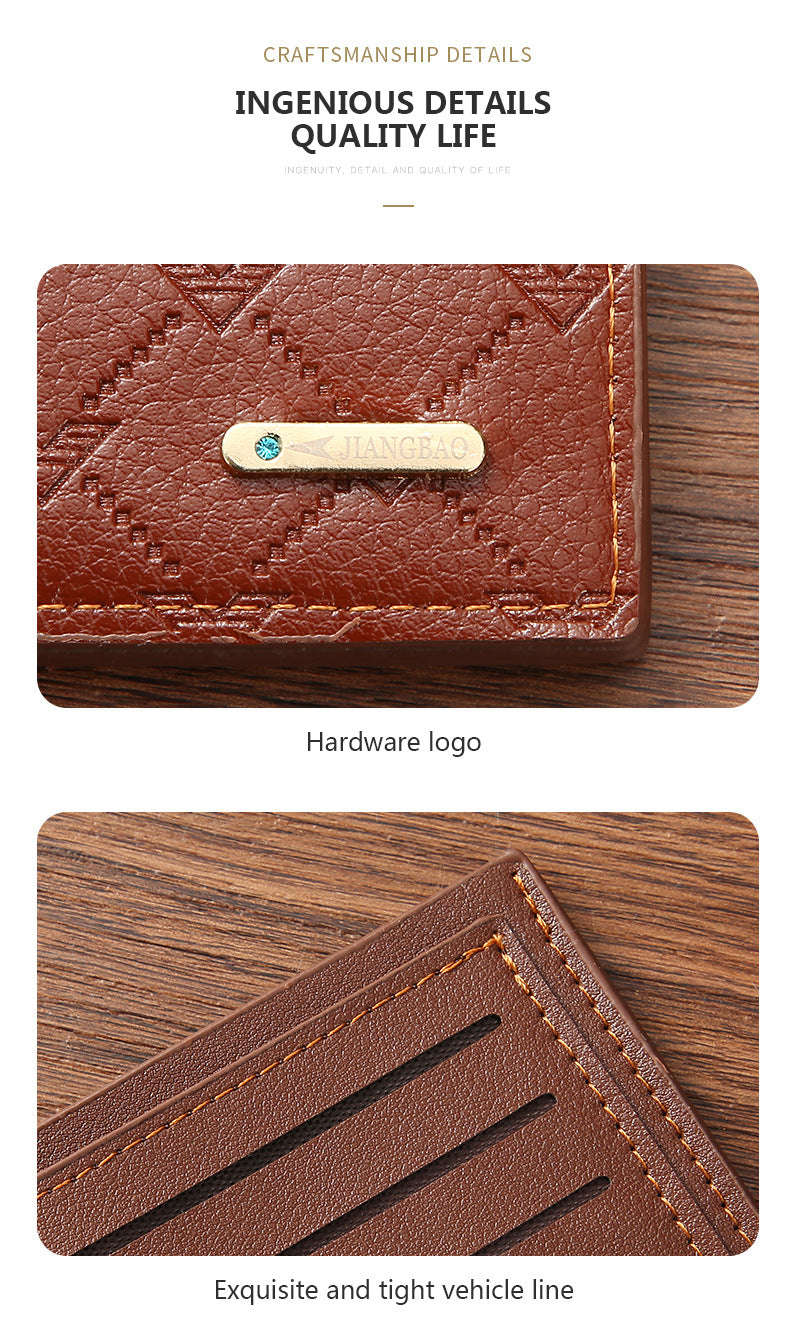 2024 New Cross-Border Supply Pu Coin Wallet Card Holder Men's Wallet Short Source Manufacturer Wallet Wholesale
