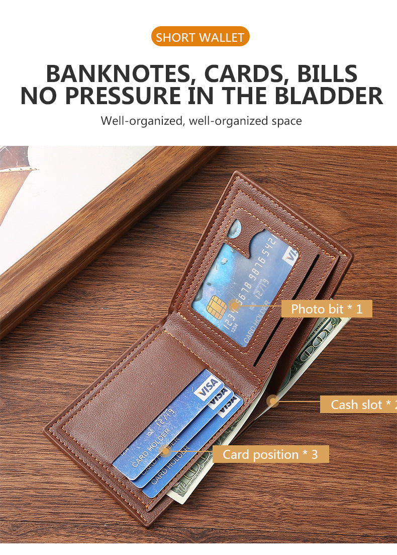 2024 New Cross-Border Supply Pu Coin Wallet Card Holder Men's Wallet Short Source Manufacturer Wallet Wholesale