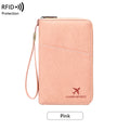 New Rfid Family Passport Holder Wallet Travel Document Storage Bag Simple Large-Capacity Credit Card Protective Case