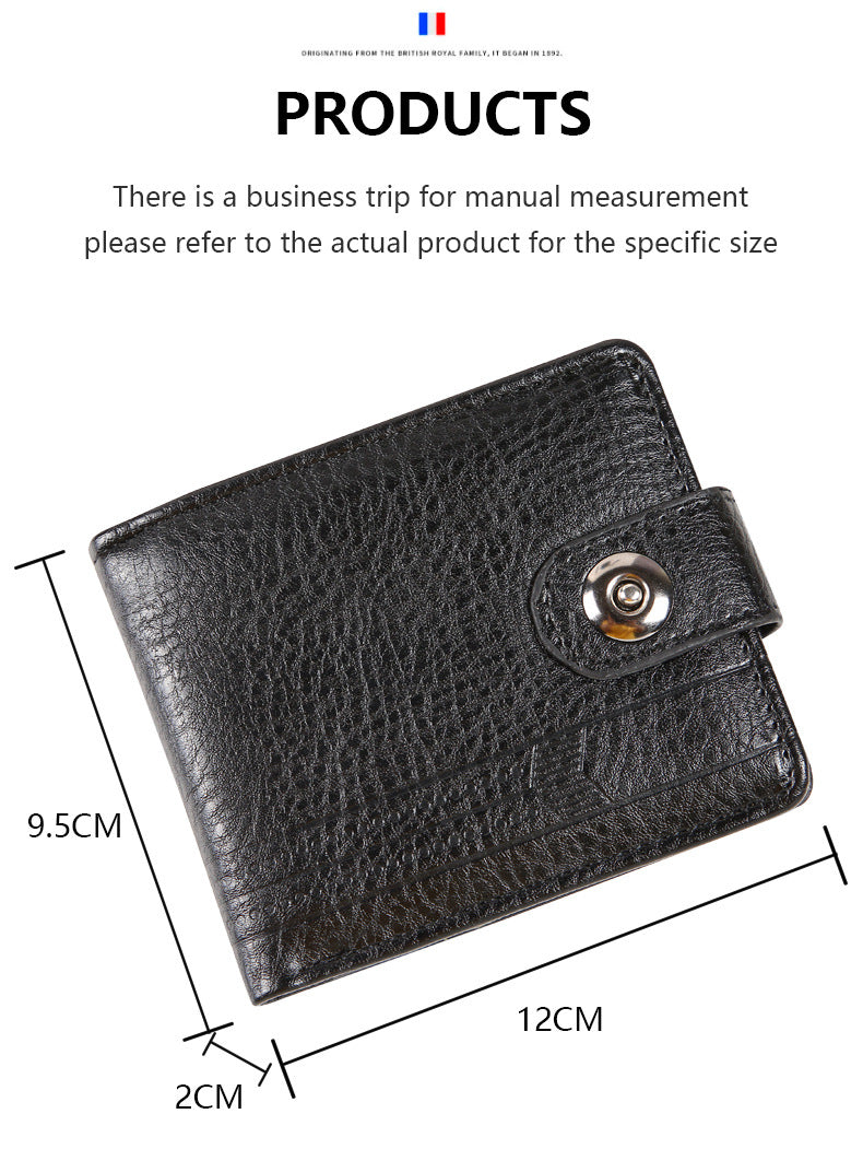 Manufacturers Wholesale New Men's Wallet PU Leather Short Export Cross-border Hasp Business Retro Multi-card Slot Coin PUrse
