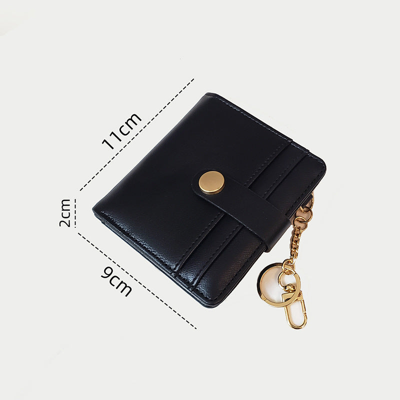 Ins Wallet Women's Short Multi-Functional Keychain Zipper Card Holder Coin Purse Women's Leather Wallet New Portable