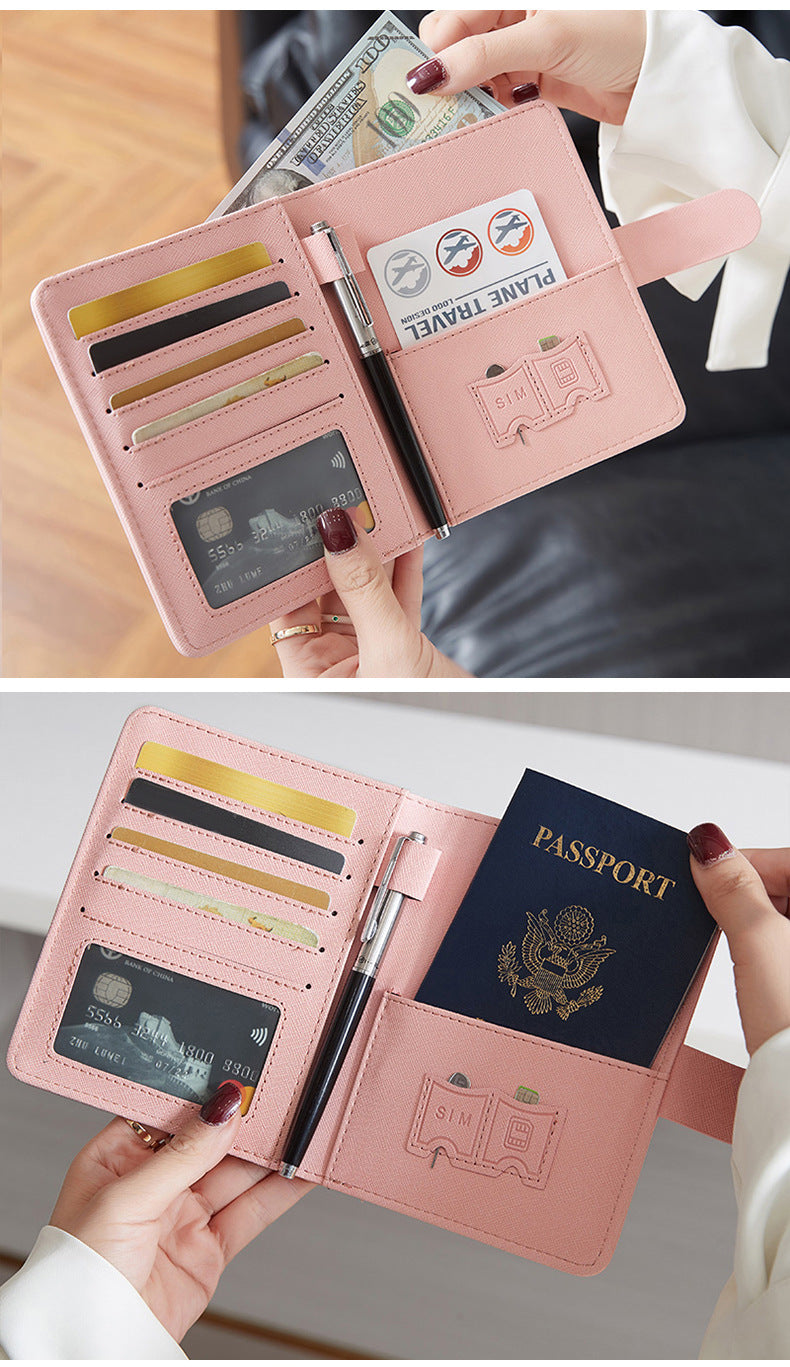 Cross-Border 2026 New Rfid Passport Wallet Multi-Functional Credit Card Document Holder Ultra-Thin Portable Travel Passport Holder