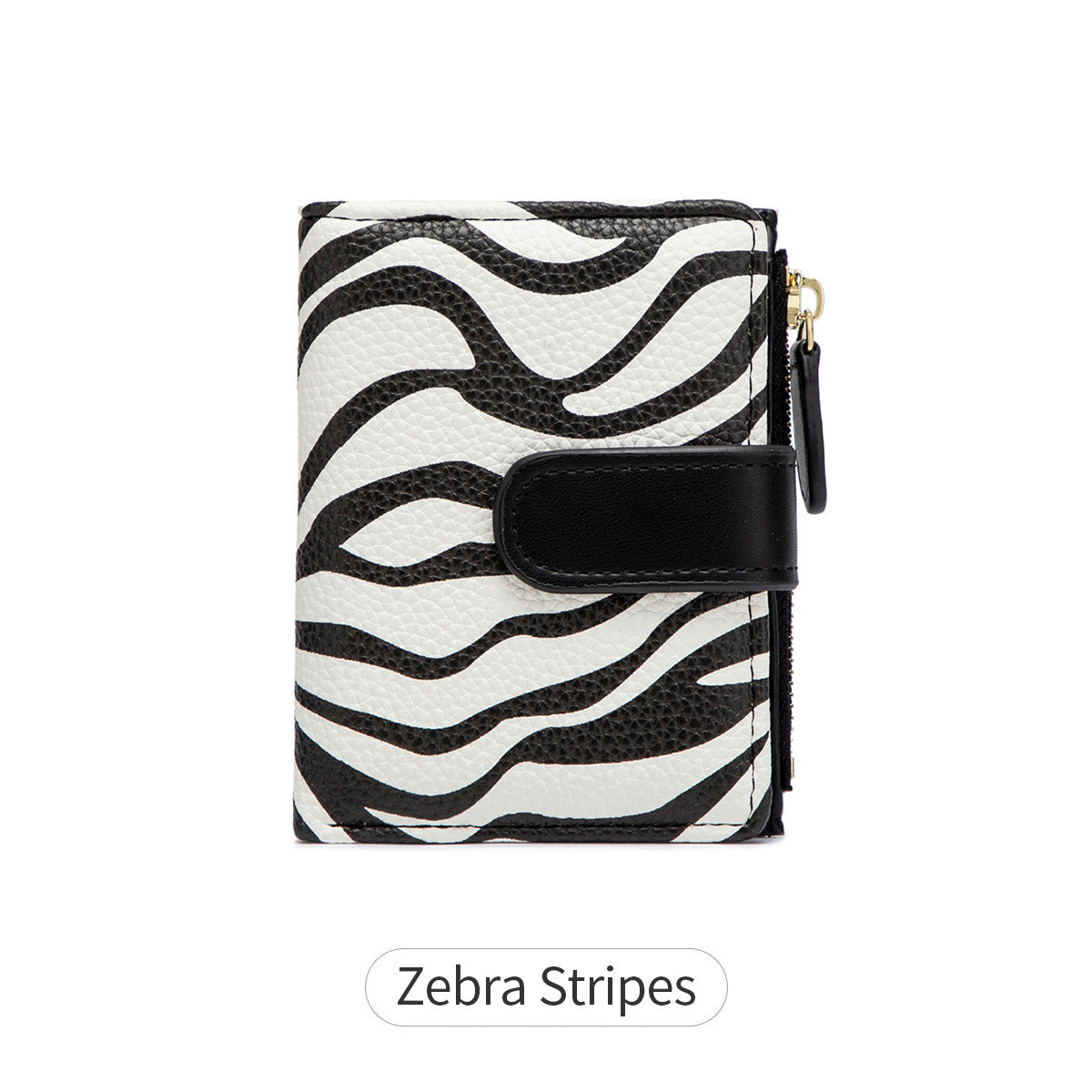 New Creative Zipper Coin Purse, Fashionable Leopard Print Folding Student Wallet, Multi-Functional Portable Coin Bag and Card Holder