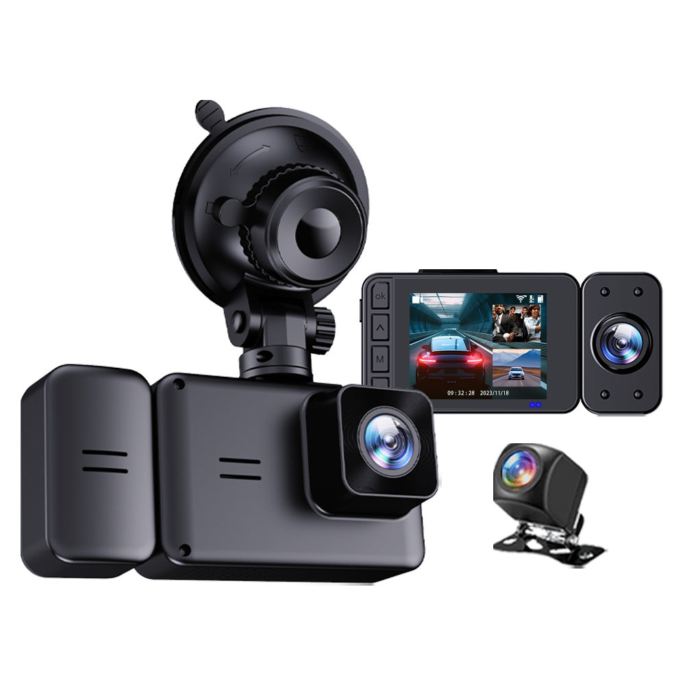 Cross-Border Three-Way Recording Wifi1080 High-Definition Camera P Driving Recorder with Parking Monitoring and Night Vision for Vehicle Use