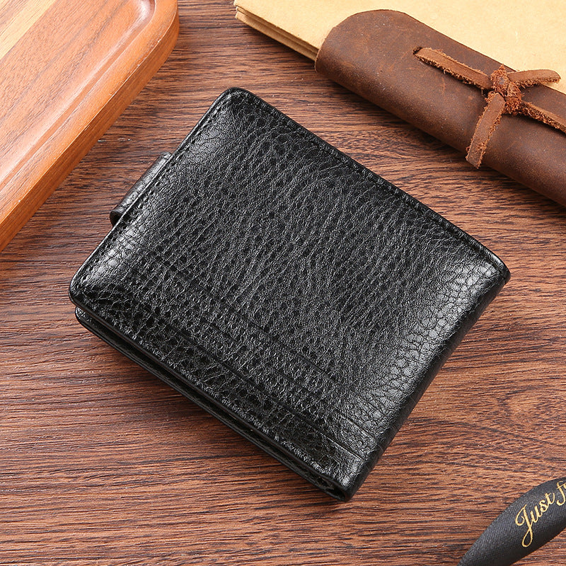 Manufacturers Wholesale New Men's Wallet PU Leather Short Export Cross-border Hasp Business Retro Multi-card Slot Coin PUrse