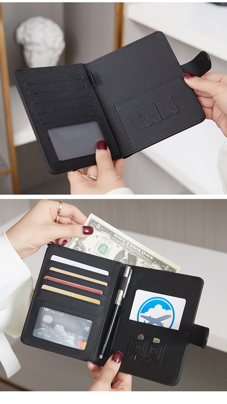 Cross-Border 2026 New Rfid Passport Wallet Multi-Functional Credit Card Document Holder Ultra-Thin Portable Travel Passport Holder