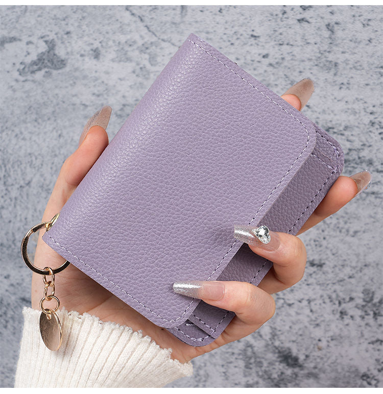 Factory New Card Bag Short Cute Small Women's Coin Purse Simple Light Luxury PU Leather Certificate Storage Bag Thin