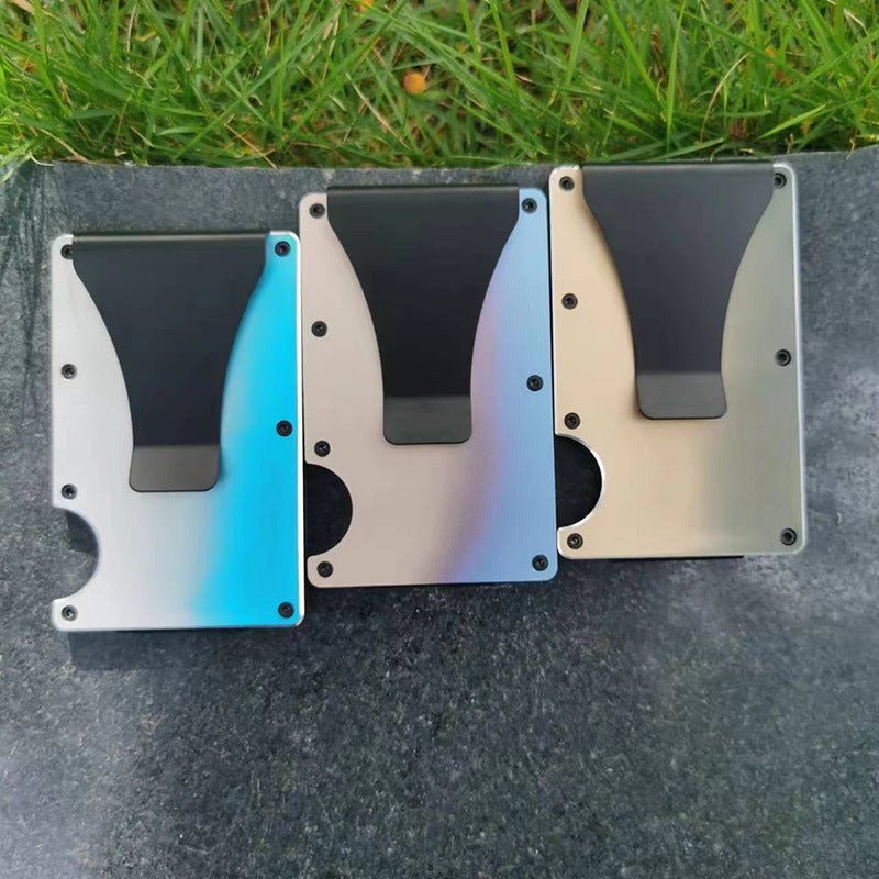 Cross-Border Aluminum Alloy Card Holder Rfid Anti-Theft Metal Wallet Men's Ultra-Thin Credit Card Holder Normcore Card Holder