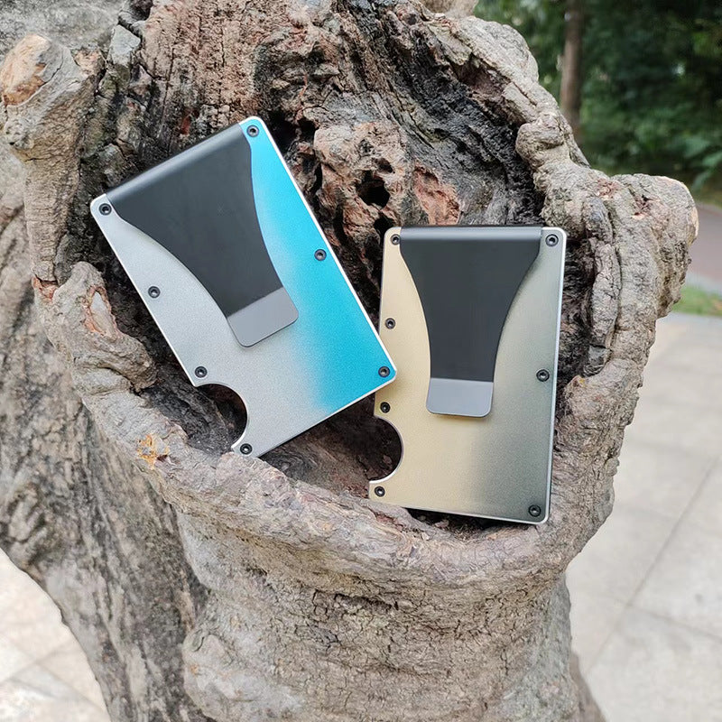 Cross-Border Aluminum Alloy Card Holder Rfid Anti-Theft Metal Wallet Men's Ultra-Thin Credit Card Holder Normcore Card Holder