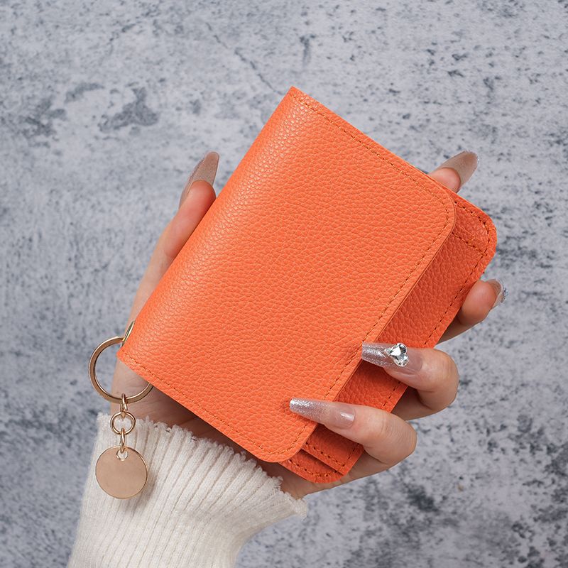 Factory New Card Bag Short Cute Small Women's Coin Purse Simple Light Luxury PU Leather Certificate Storage Bag Thin