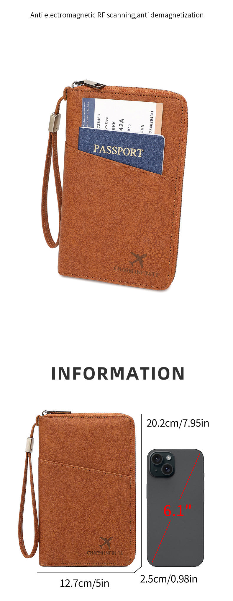 New Rfid Family Passport Holder Wallet Travel Document Storage Bag Simple Large-Capacity Credit Card Protective Case