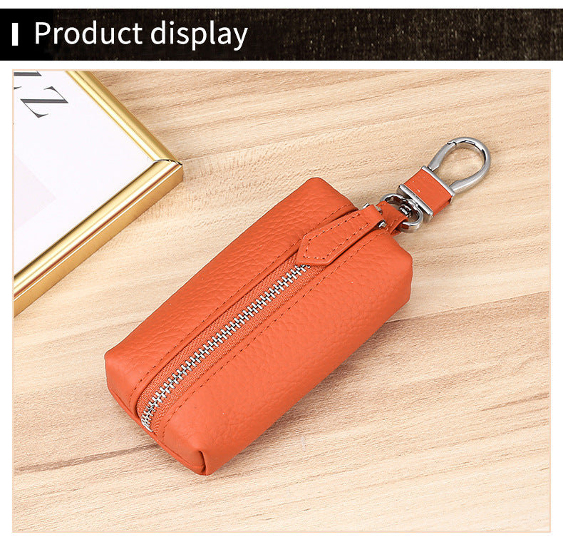 Upgraded High Quality Leather Exquisite Key Case Cowhide Key Case Home Car Key Dual Key Bag