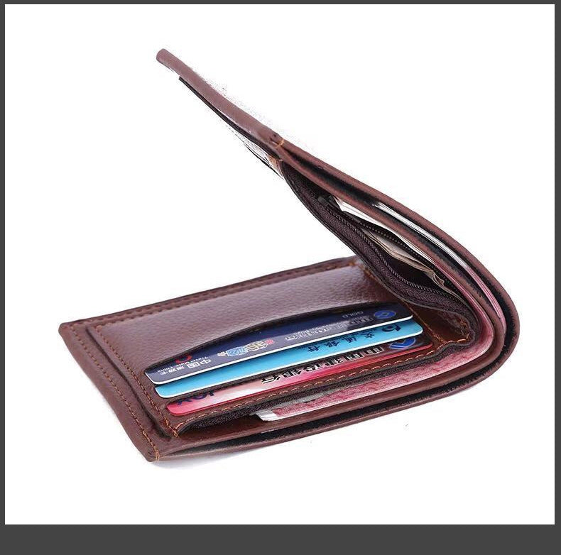 Manufacturer Wholesale Short Men's Wallet Can Be Customized Pv Leather Card Holder Men's Wallet Coin Purse Drop Shipping