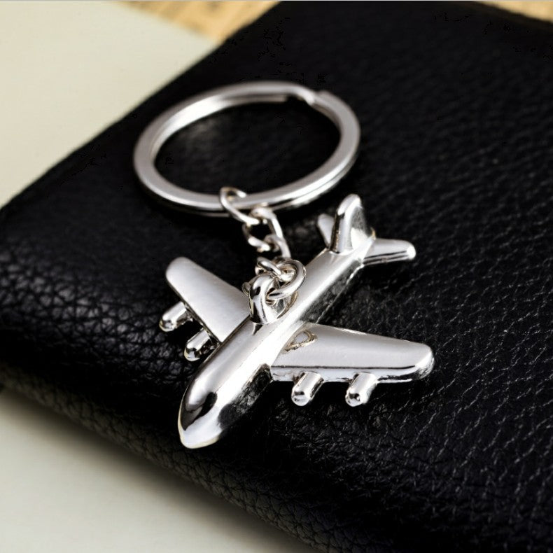 Aviation Institute Stereo Aircraft Metal Keychain Men's Model Aircraft Civil Aviation Company Pendant Small Gift Engraving logo