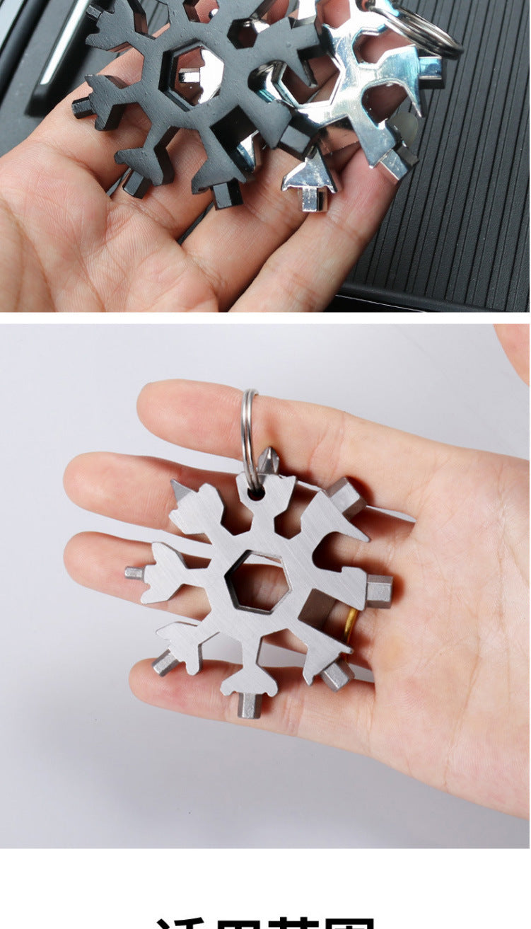 Multifunctional Snowflake Wrench Keychain Portable Hexagonal High Carbon Steel Octagonal Mini Wrench Tool Universal