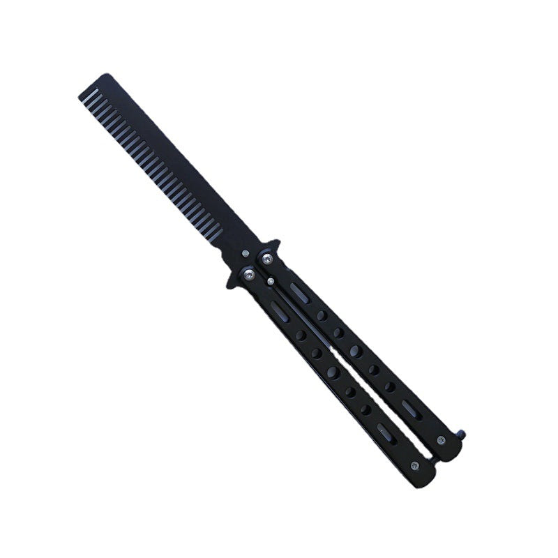 Factory Wholesale Unedged Metal Butterfly Practice Knife Csgo Game Training Hand Swing Knife American Butterfly Comb