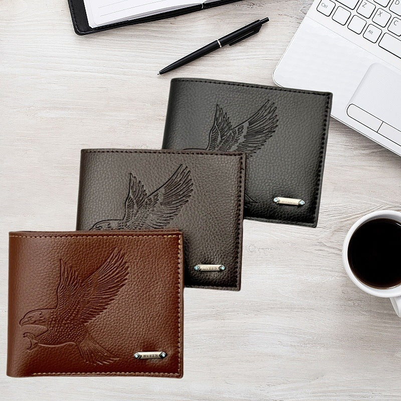 New Card Holder for Men, Ultra-Thin Eagle Pattern Small Wallet, Multi-Functional Multi-Card Slot Id Card Holder Wallet, Credit Card
