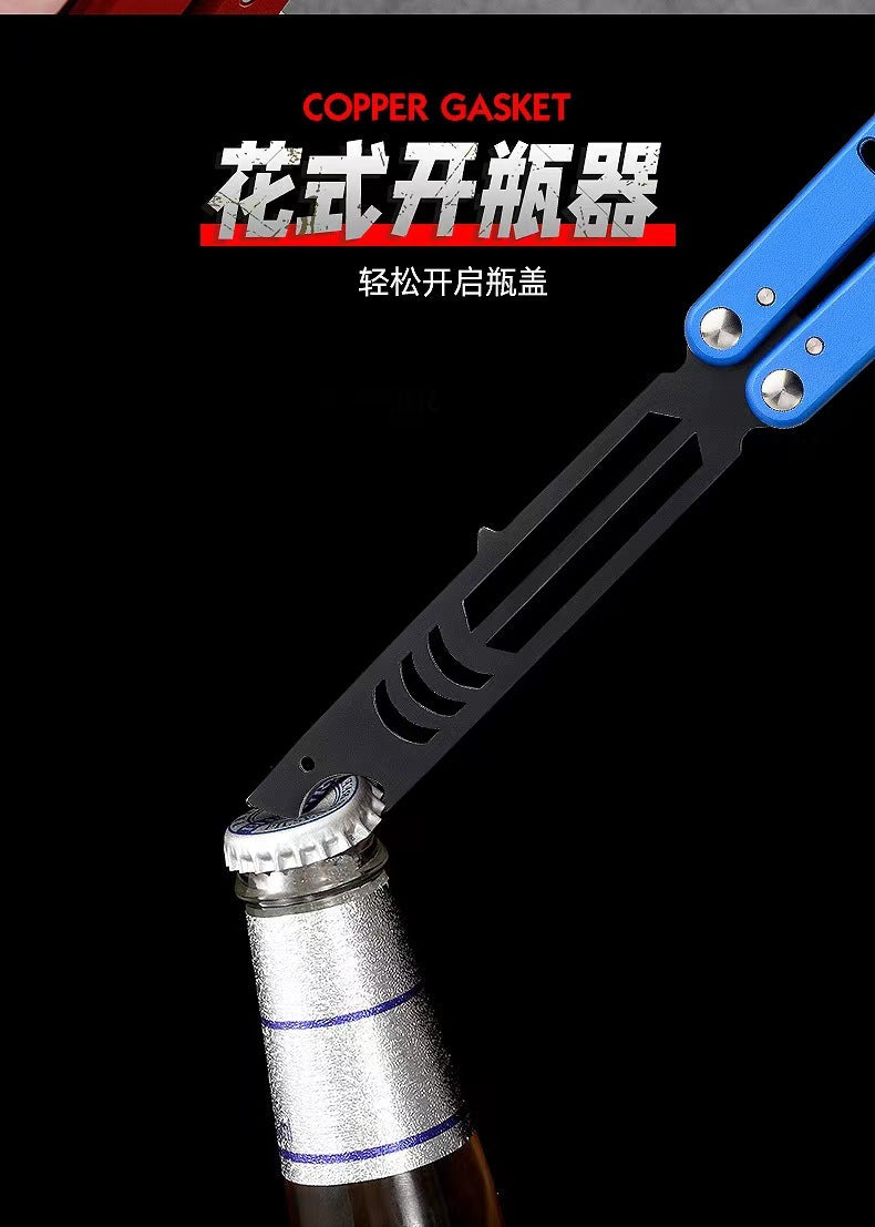 Factory Direct Sales Shark Butterfly Practice Knife Shaft Set Safety Version Fancy Training Knife Bottle Opener Unedged
