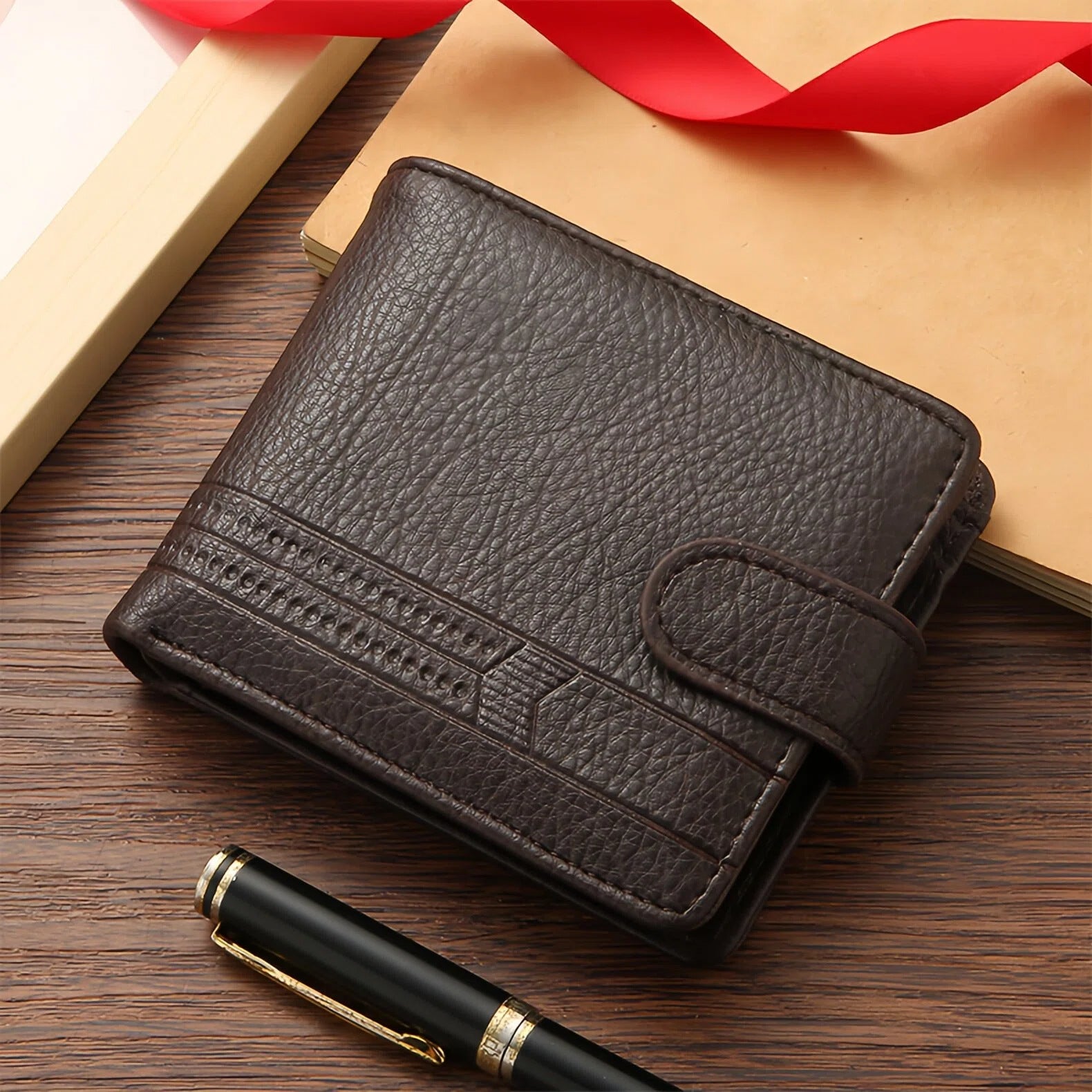 Manufacturers Wholesale New Men's Wallet PU Leather Short Export Cross-border Hasp Business Retro Multi-card Slot Coin PUrse