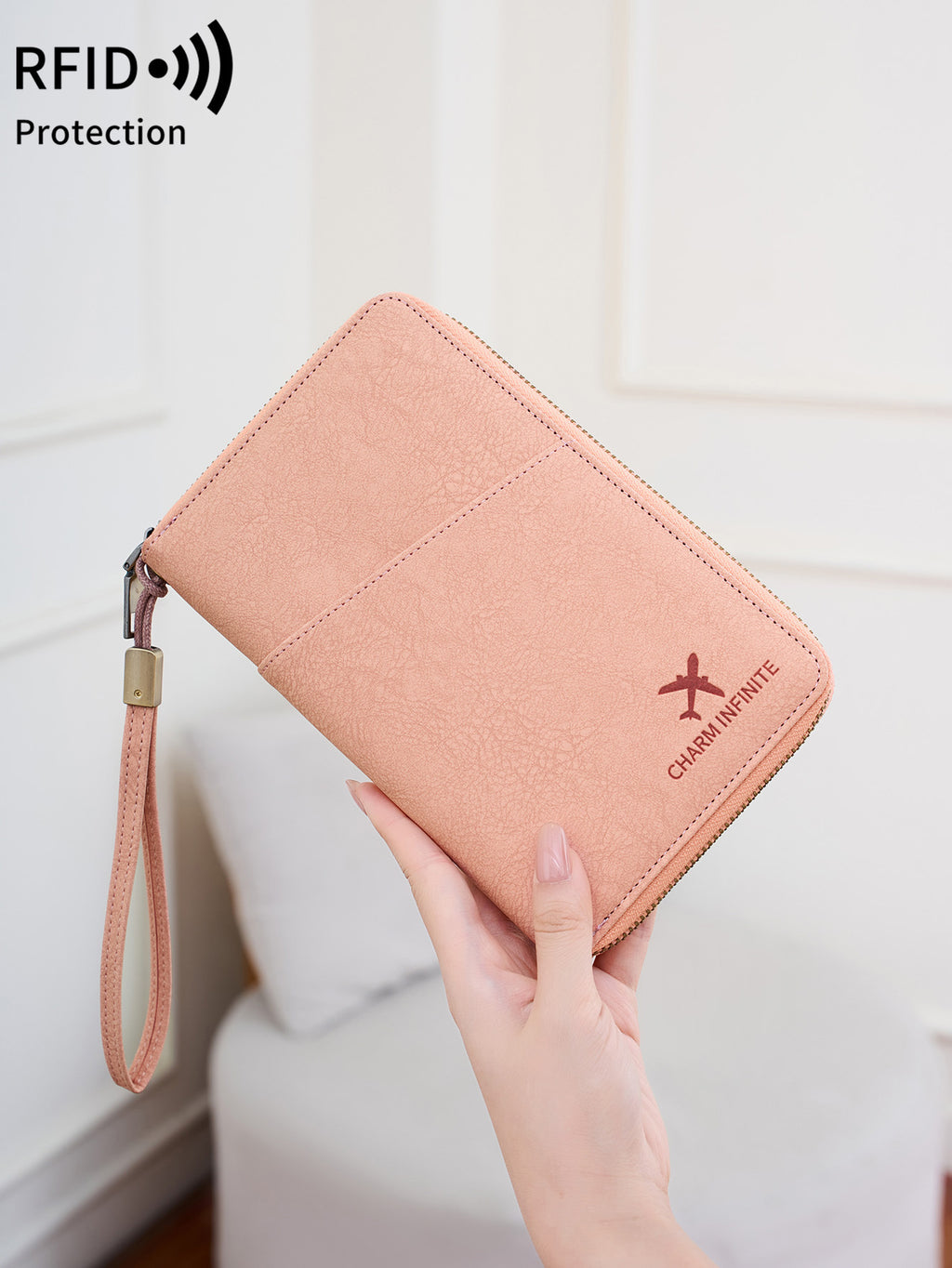 New Rfid Family Passport Holder Wallet Travel Document Storage Bag Simple Large-Capacity Credit Card Protective Case