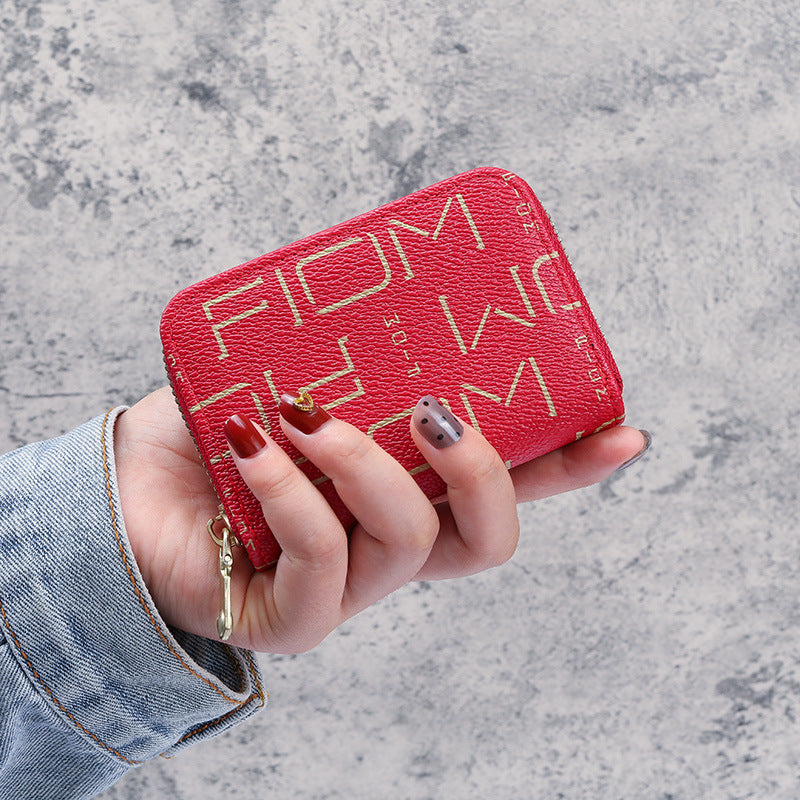 Factory wholesale Korean version of the card bag women's online red Mini Portable card card set 2 in 1 thin multi-card coin purse