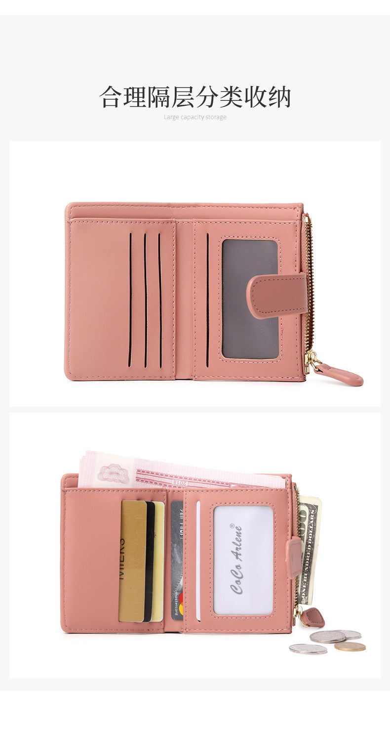 New Creative Zipper Coin Purse, Fashionable Leopard Print Folding Student Wallet, Multi-Functional Portable Coin Bag and Card Holder