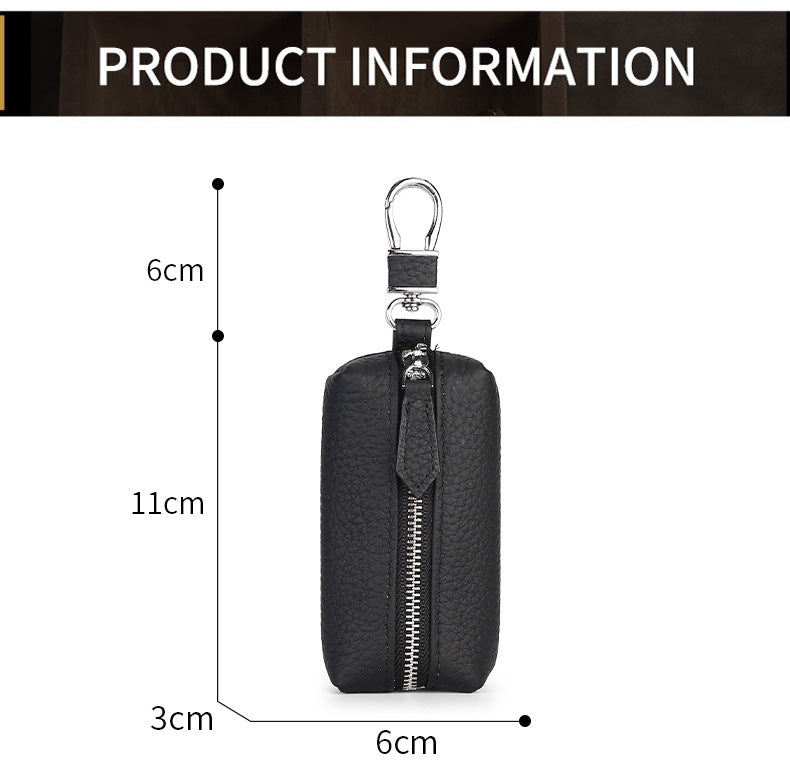 Upgraded High Quality Leather Exquisite Key Case Cowhide Key Case Home Car Key Dual Key Bag