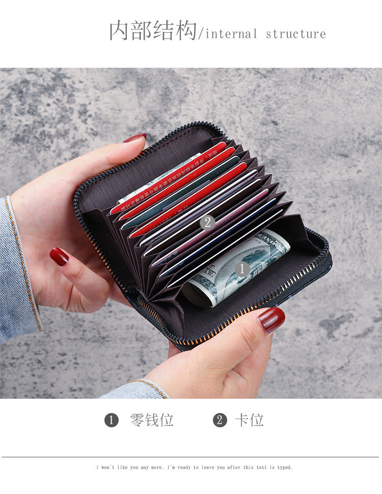 Factory wholesale Korean version of the card bag women's online red Mini Portable card card set 2 in 1 thin multi-card coin purse