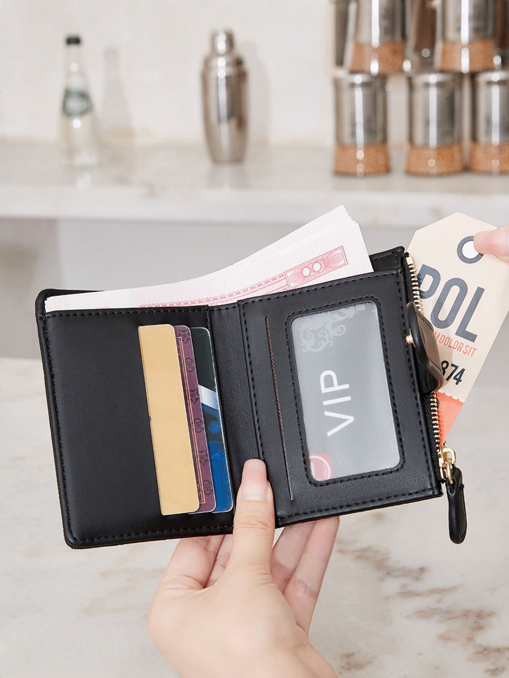 New Creative Zipper Coin Purse, Fashionable Leopard Print Folding Student Wallet, Multi-Functional Portable Coin Bag and Card Holder