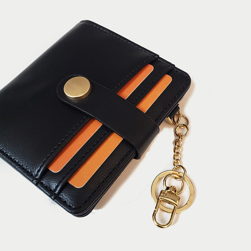 Ins Wallet Women's Short Multi-Functional Keychain Zipper Card Holder Coin Purse Women's Leather Wallet New Portable