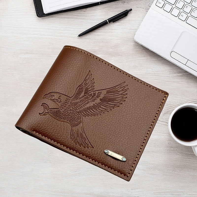 New Card Holder for Men, Ultra-Thin Eagle Pattern Small Wallet, Multi-Functional Multi-Card Slot Id Card Holder Wallet, Credit Card