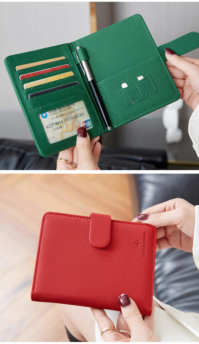 Cross-Border 2026 New Rfid Passport Wallet Multi-Functional Credit Card Document Holder Ultra-Thin Portable Travel Passport Holder