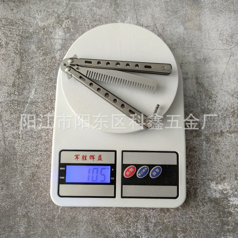 Factory Wholesale Unedged Metal Butterfly Practice Knife Csgo Game Training Hand Swing Knife American Butterfly Comb