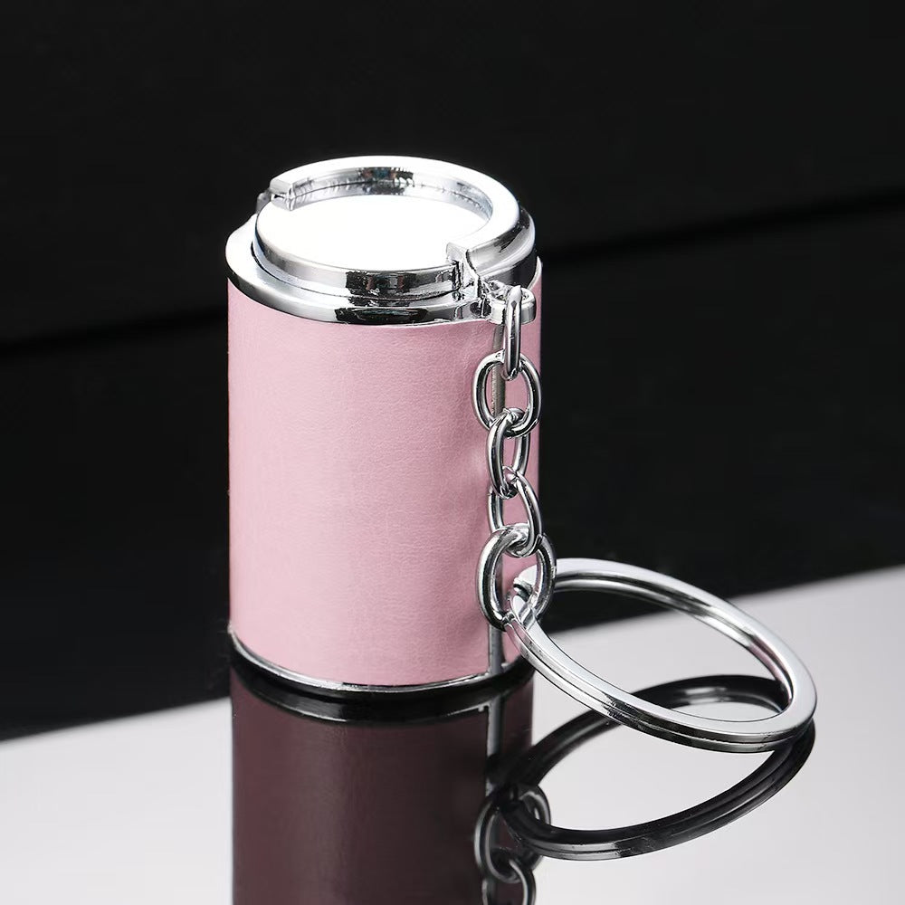 Creative One-Yuan Coin Barrel Keychain Portable Cartoon Coin Barrel Coin Storage Metal Small Gift with Logo Engraving