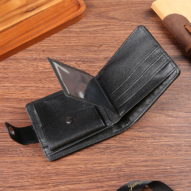 Manufacturers Wholesale New Men's Wallet PU Leather Short Export Cross-border Hasp Business Retro Multi-card Slot Coin PUrse