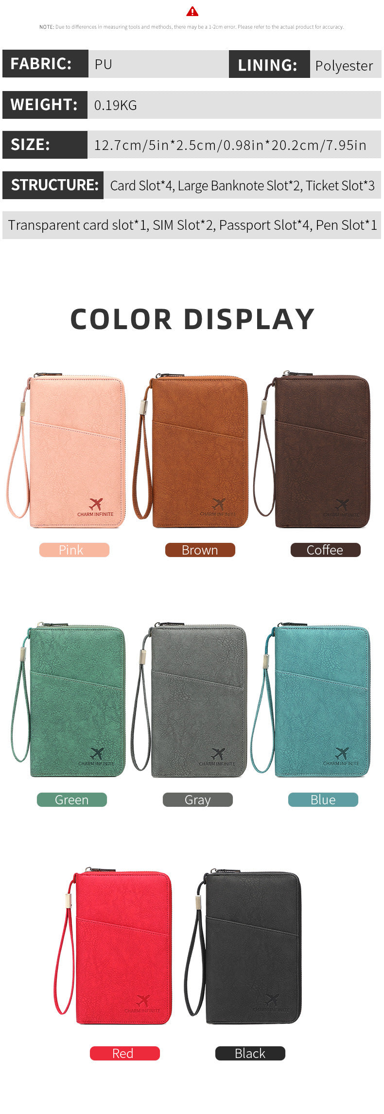 New Rfid Family Passport Holder Wallet Travel Document Storage Bag Simple Large-Capacity Credit Card Protective Case