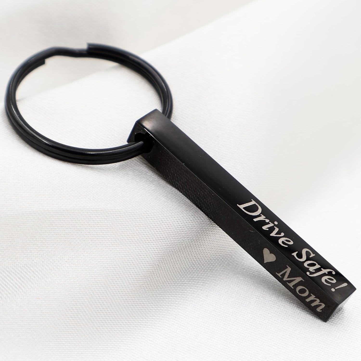 European and American New Stainless Steel Cuboid Keychain Can Be Engraved DIY Key Chain Backpack Pendant Product Wholesale