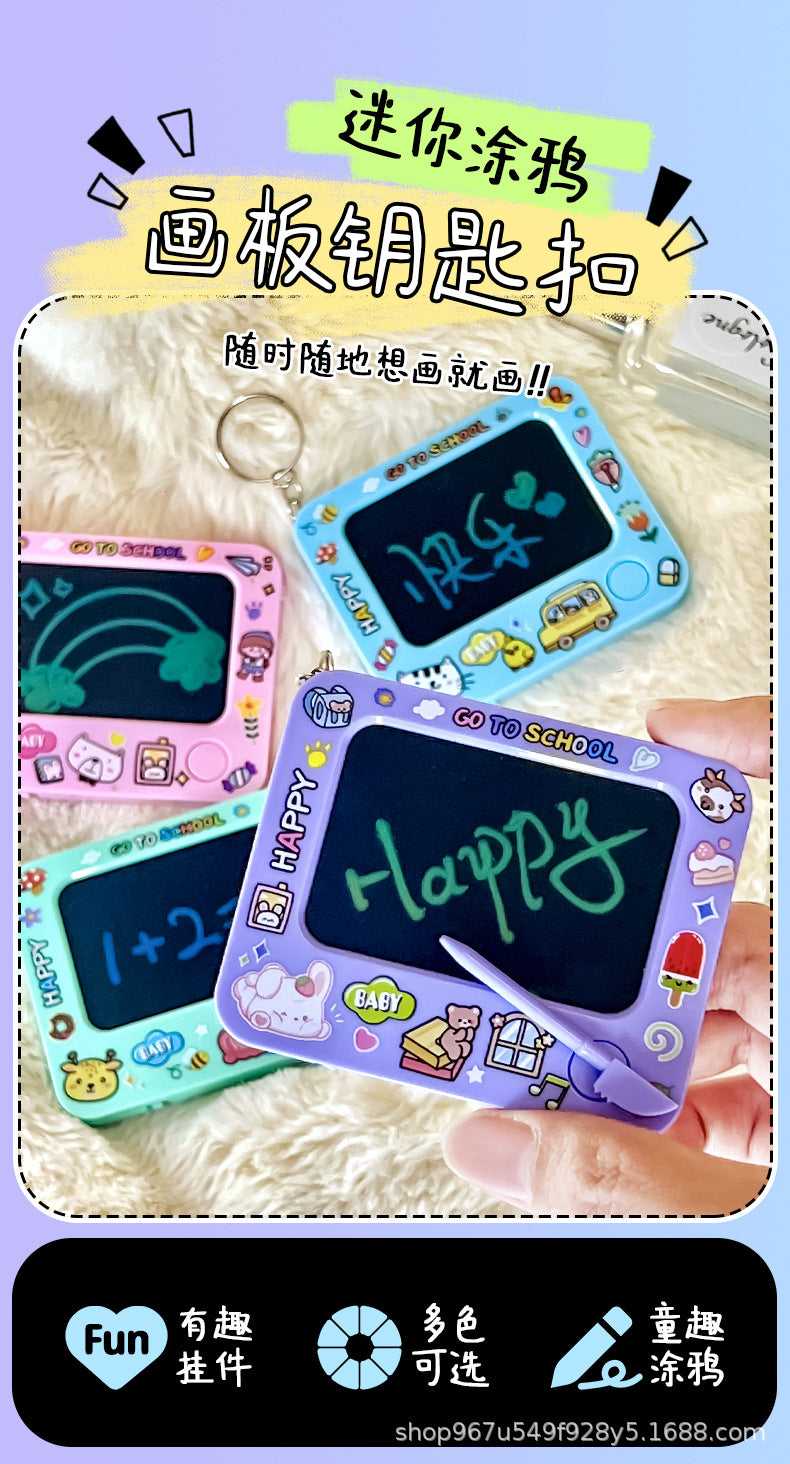 Creative Little Painter Mini Graffiti Sketchpad Car Keychain Cartoon Couple Bag Pendant Toy Gift Wholesale