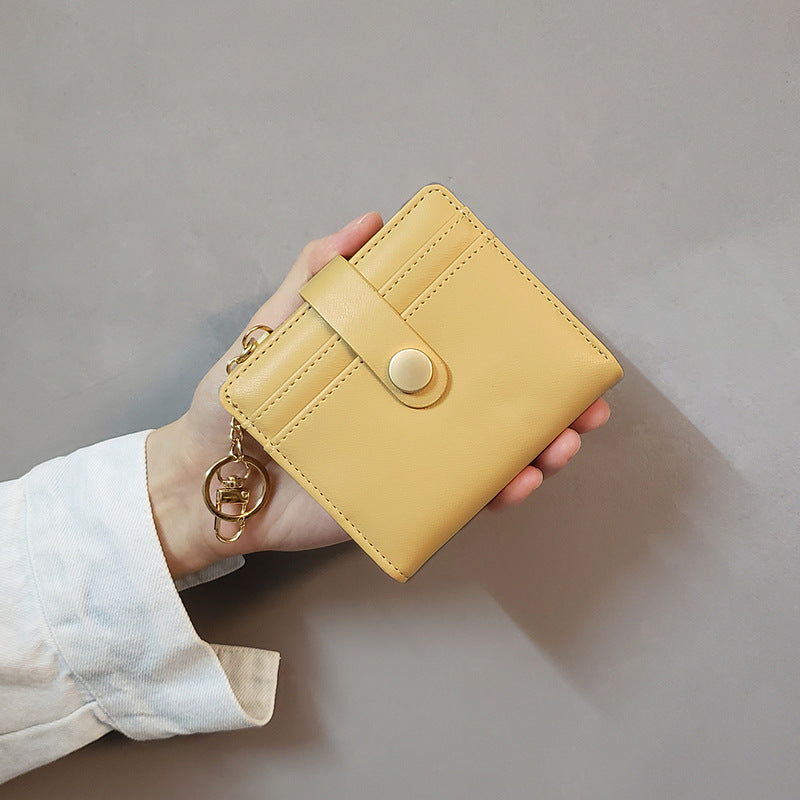 Ins Wallet Women's Short Multi-Functional Keychain Zipper Card Holder Coin Purse Women's Leather Wallet New Portable