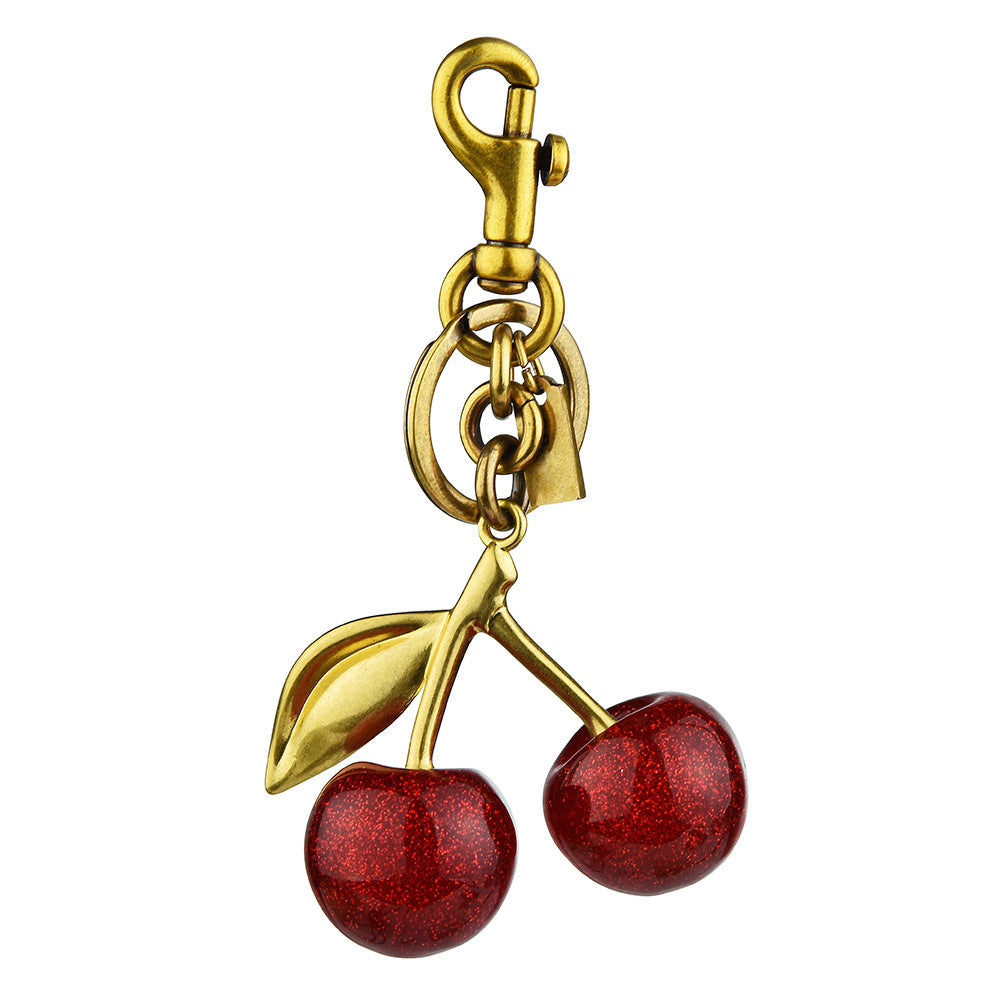 Bag pendant key buckle pink crystal cherry keychain pendant pendant car ornaments key wholesale